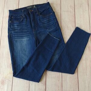 Indigo Rising high waisted cropped jeans raw hem sz 7/28